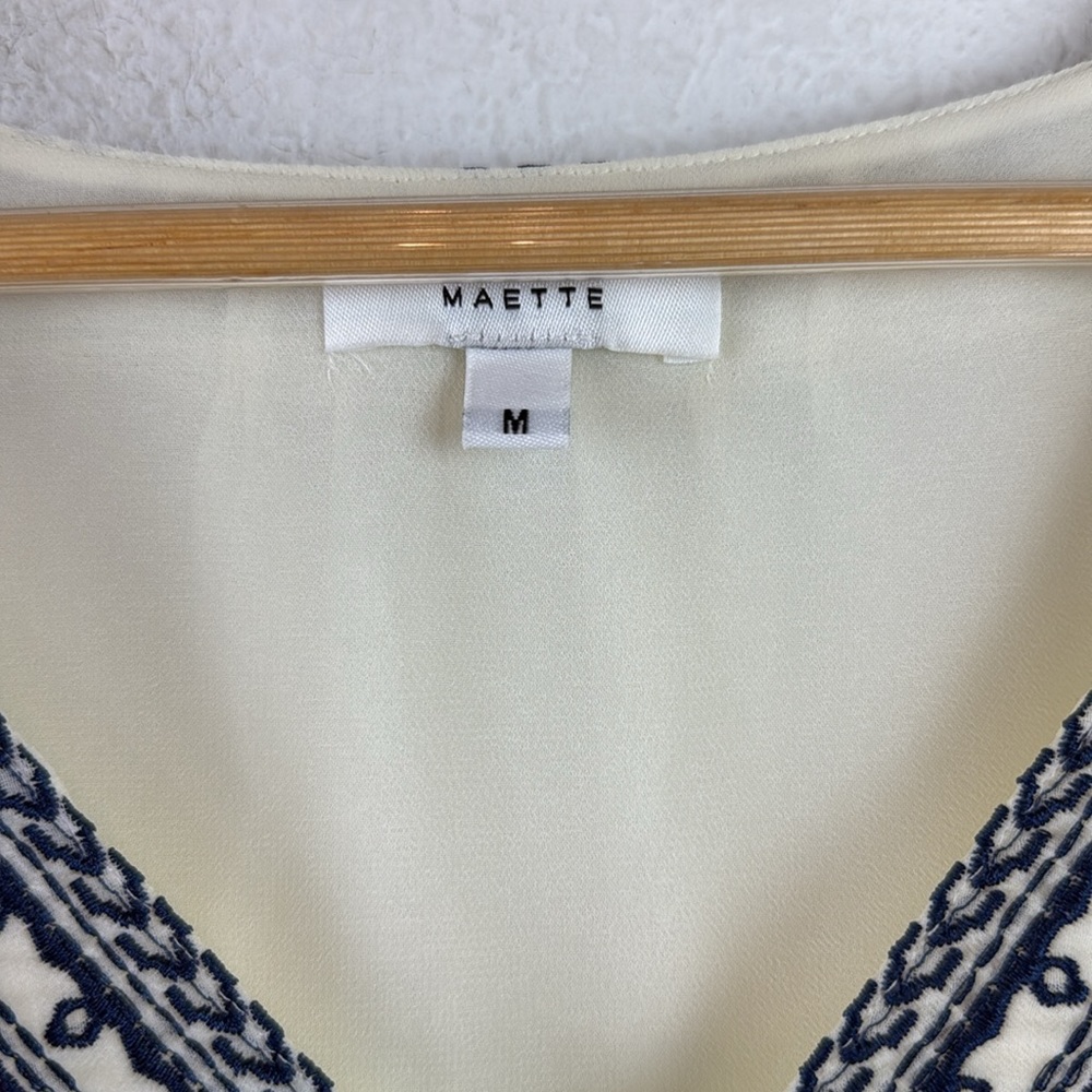 New nwt Stella & Dot Maette Lela Embroidered Blouse top M - Picture 7 of 13